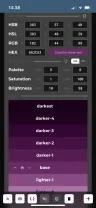 Color Worker Screenshot of Mobile App in Dark Mode