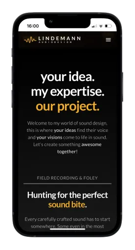 Lindemann Audiodesign for Mobile App Mockup